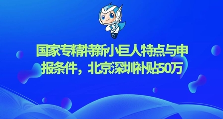 國家專精特新“小巨人”企業申報指南 聚焦網絡科技領域，詳解政策要點與京深50萬補貼
